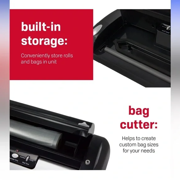 NESCO VS-02 Vacuum Sealer Machine /Food Starter Kit with Automatic Shut-Off - Picture 6 of 10